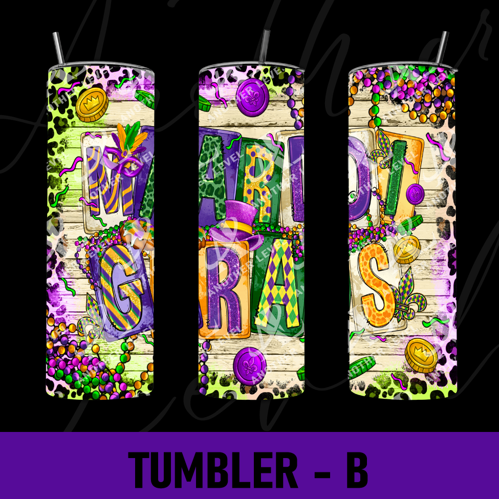 Mardi Gras Tumbler -B