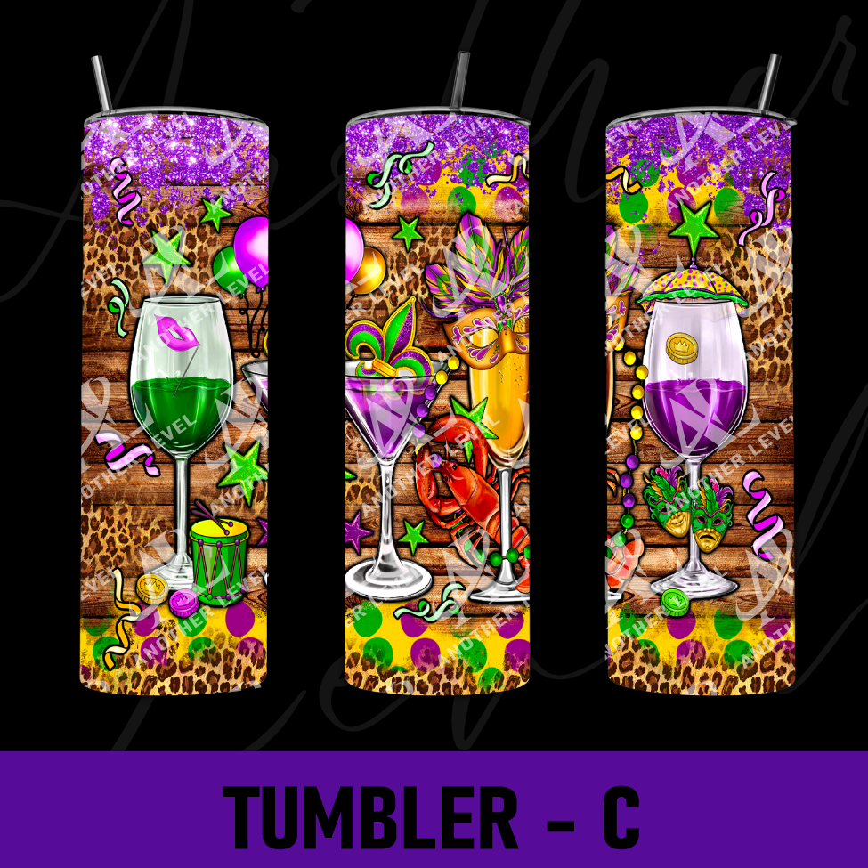 Mardi Gras Tumbler -C