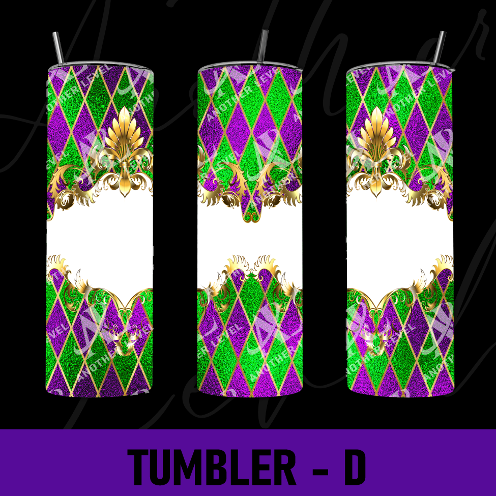 Mardi Gras Tumbler -D