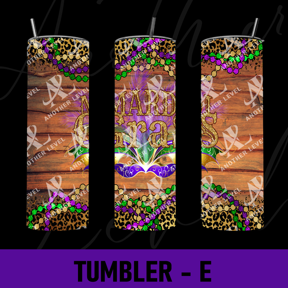 Mardi Gras Tumbler -E