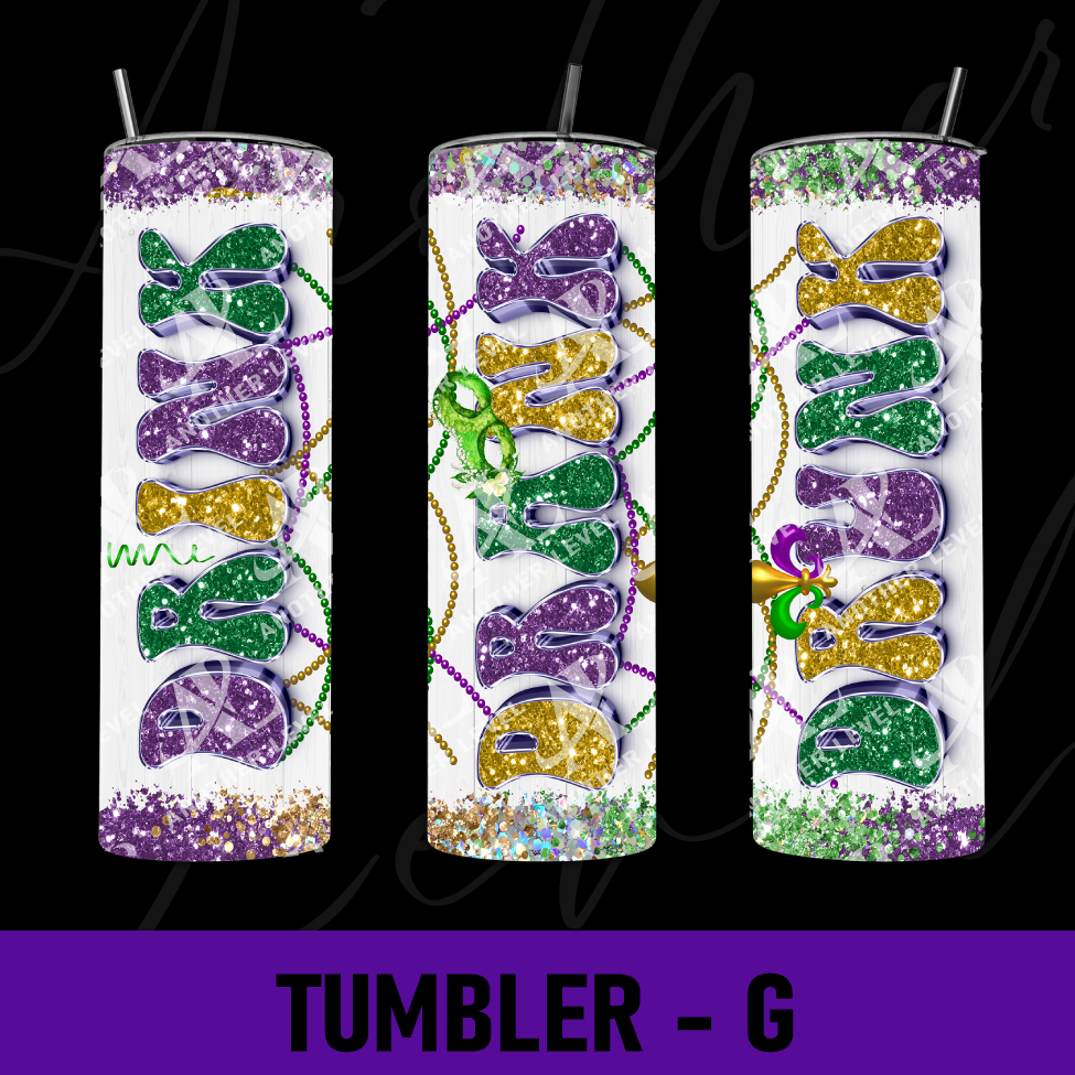 Mardi Gras Tumbler -G