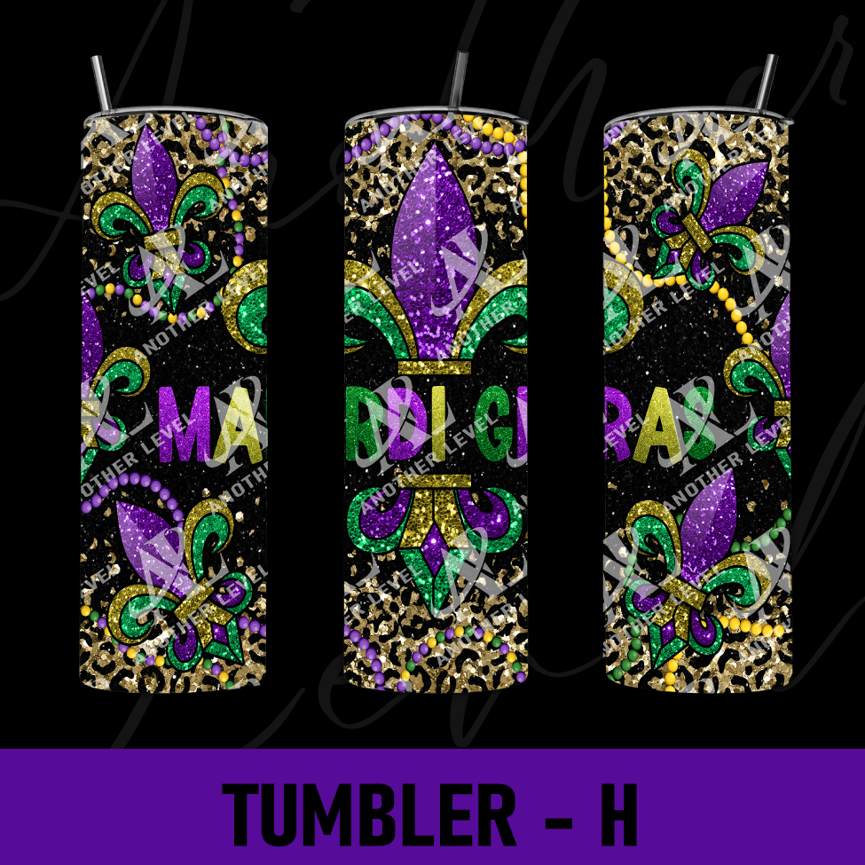 Mardi Gras Tumbler -H