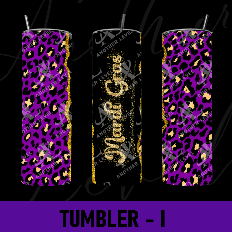 Mardi Gras Tumbler -I