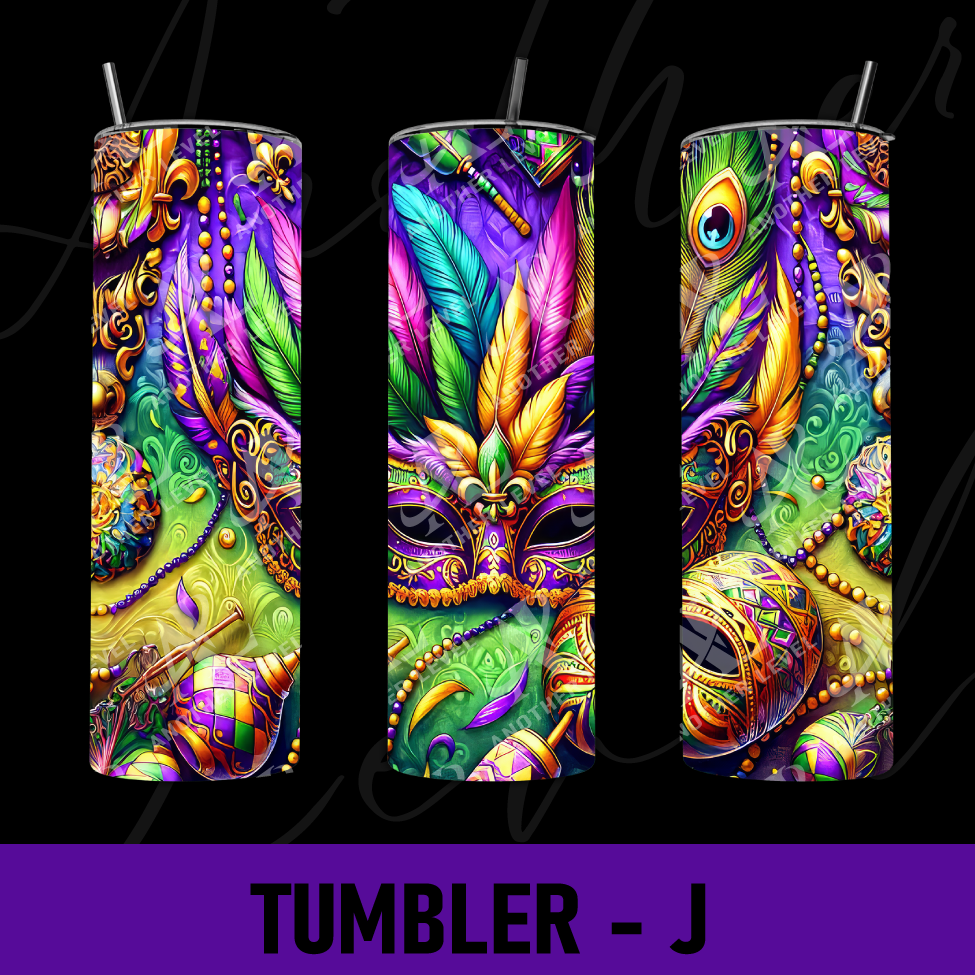 Mardi Gras Tumbler -J