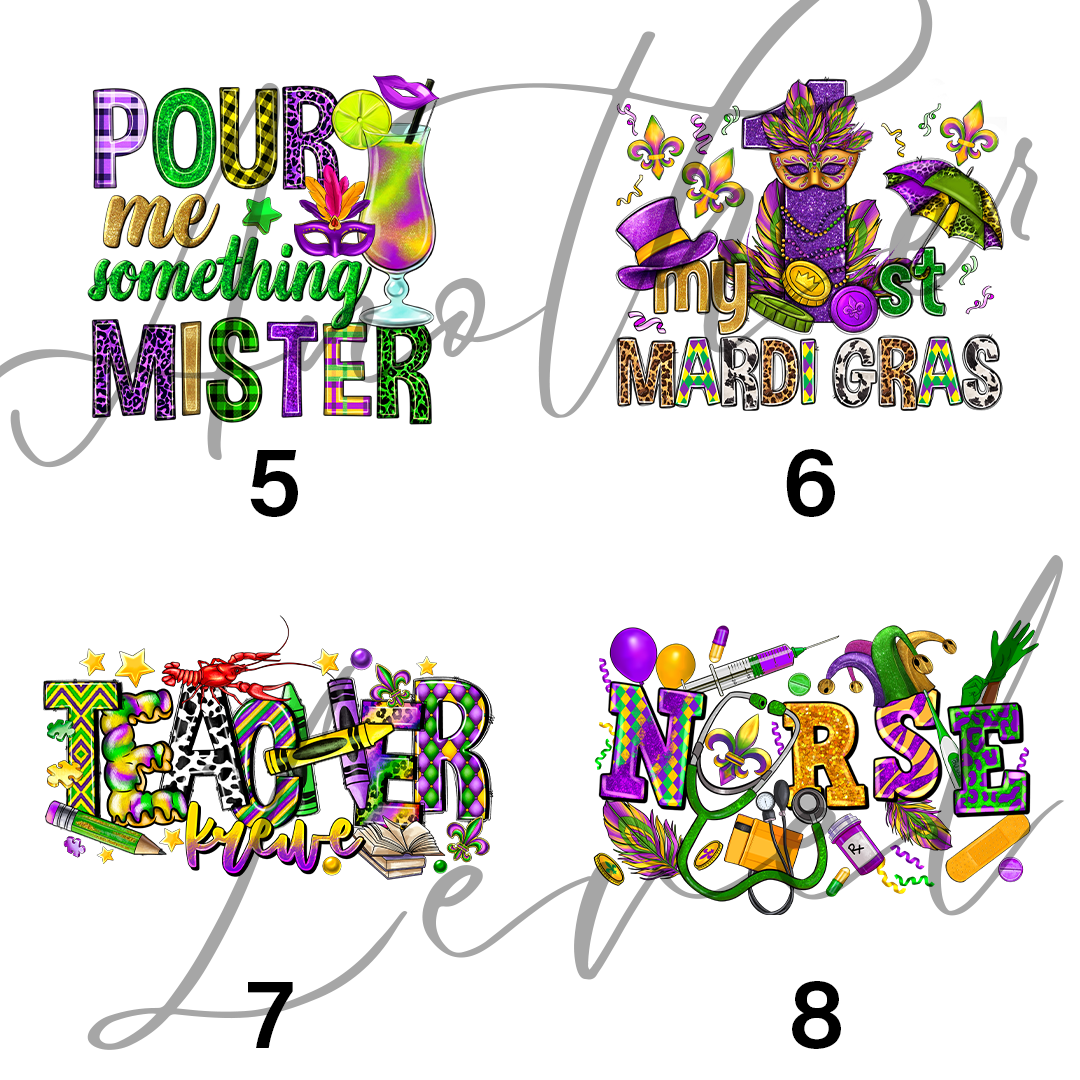 Unisex Mardi Gras Top White - Pick Design 1-28