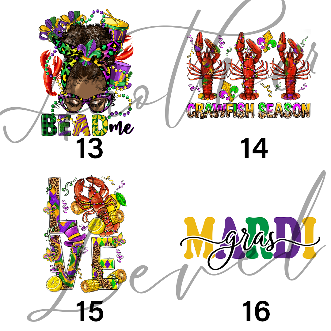 Unisex Mardi Gras Top White - Pick Design 1-28