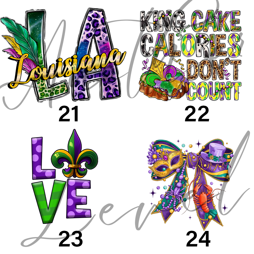 Unisex Mardi Gras Top White - Pick Design 1-28