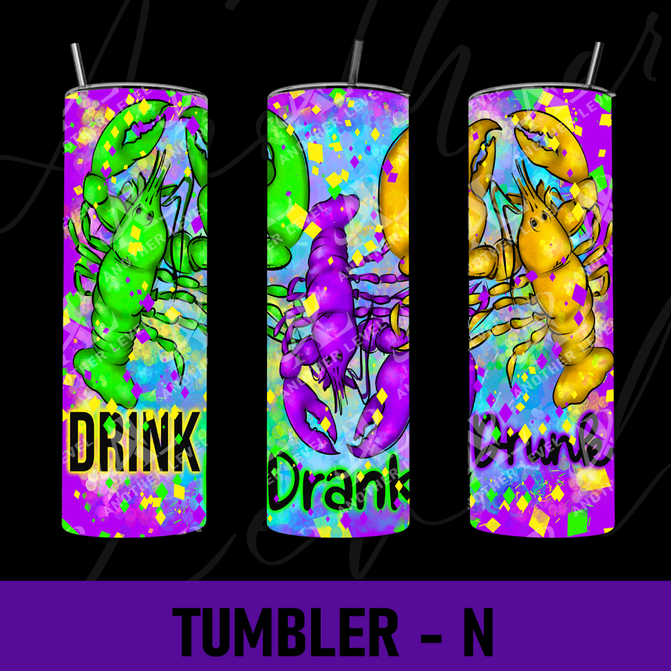 Mardi Gras Tumbler -N