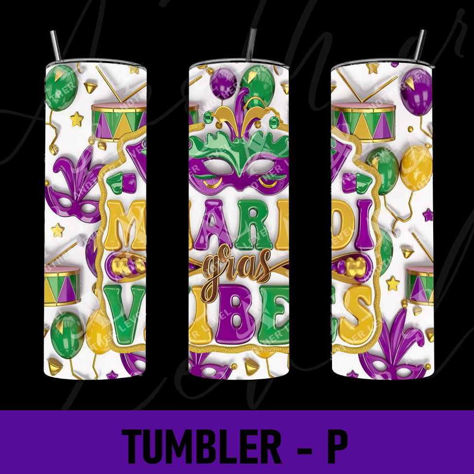 Mardi Gras Tumbler -P