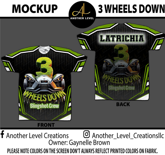 3 Wheels Down Group Order T-Shirt