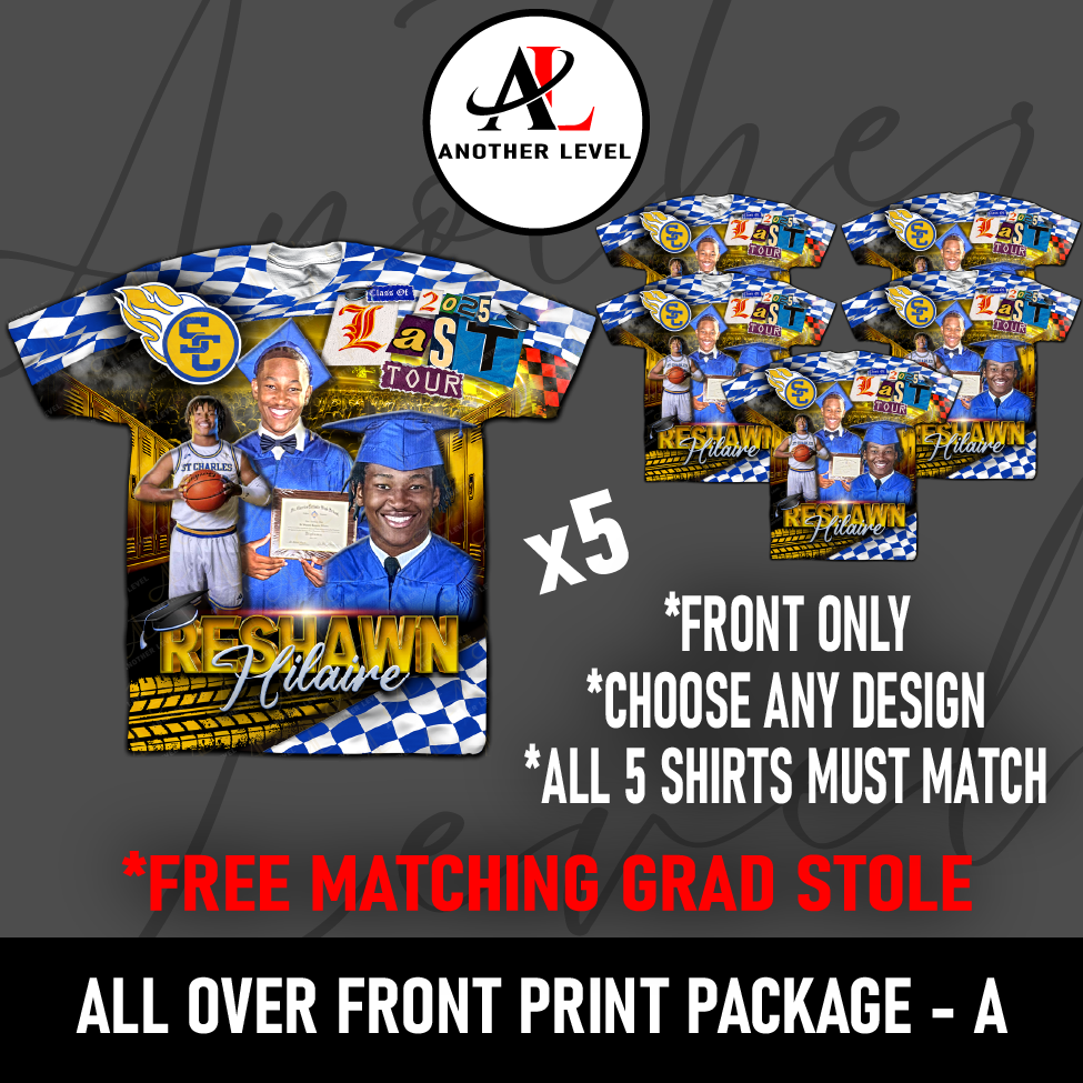 Graduation All Over Front Print T-Shirt Package
