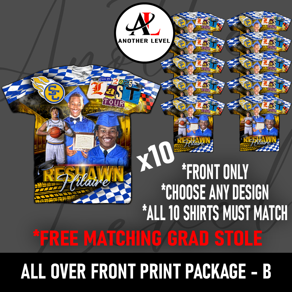 Graduation All Over Front Print T-Shirt Package