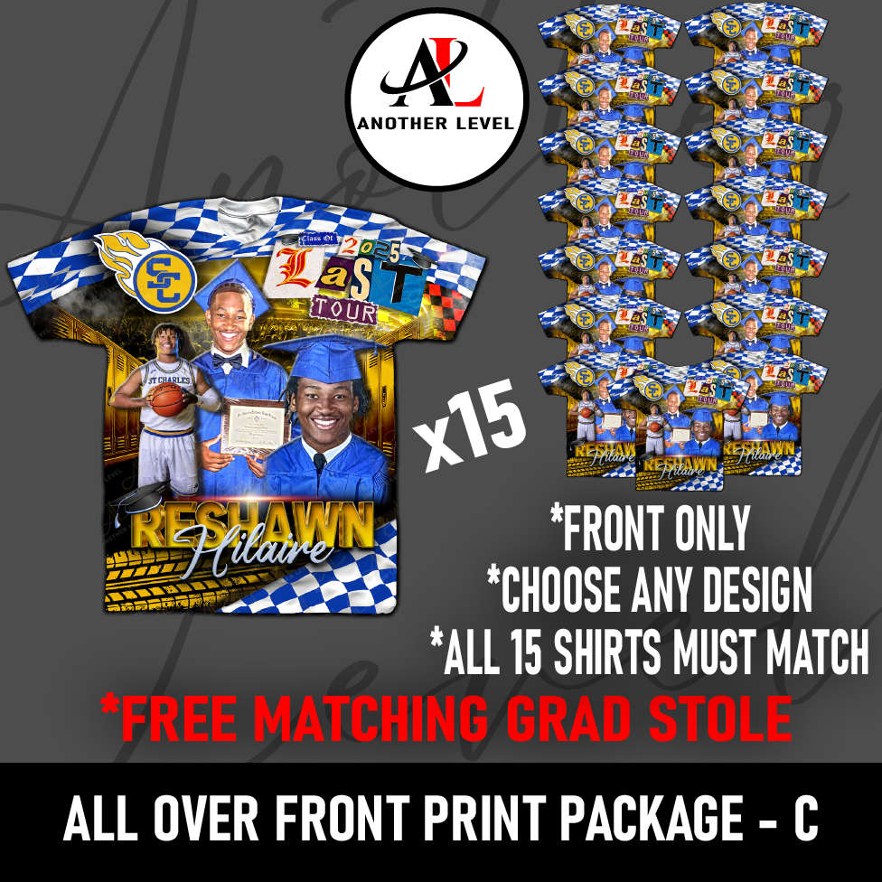 Graduation All Over Front Print T-Shirt Package