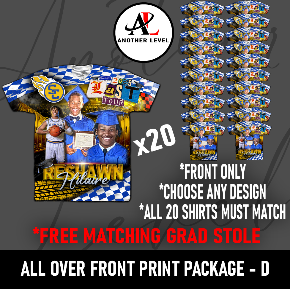 Graduation All Over Front Print T-Shirt Package