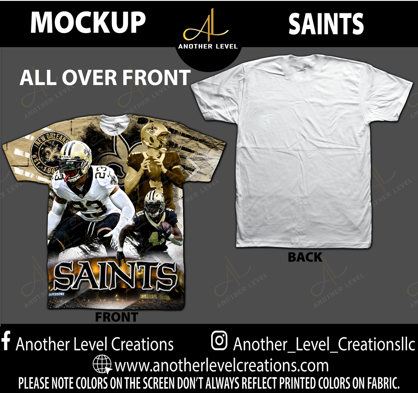 All Over Front Print Shirt - Saints