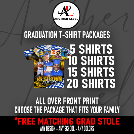 Graduation All Over Front Print T-Shirt Package