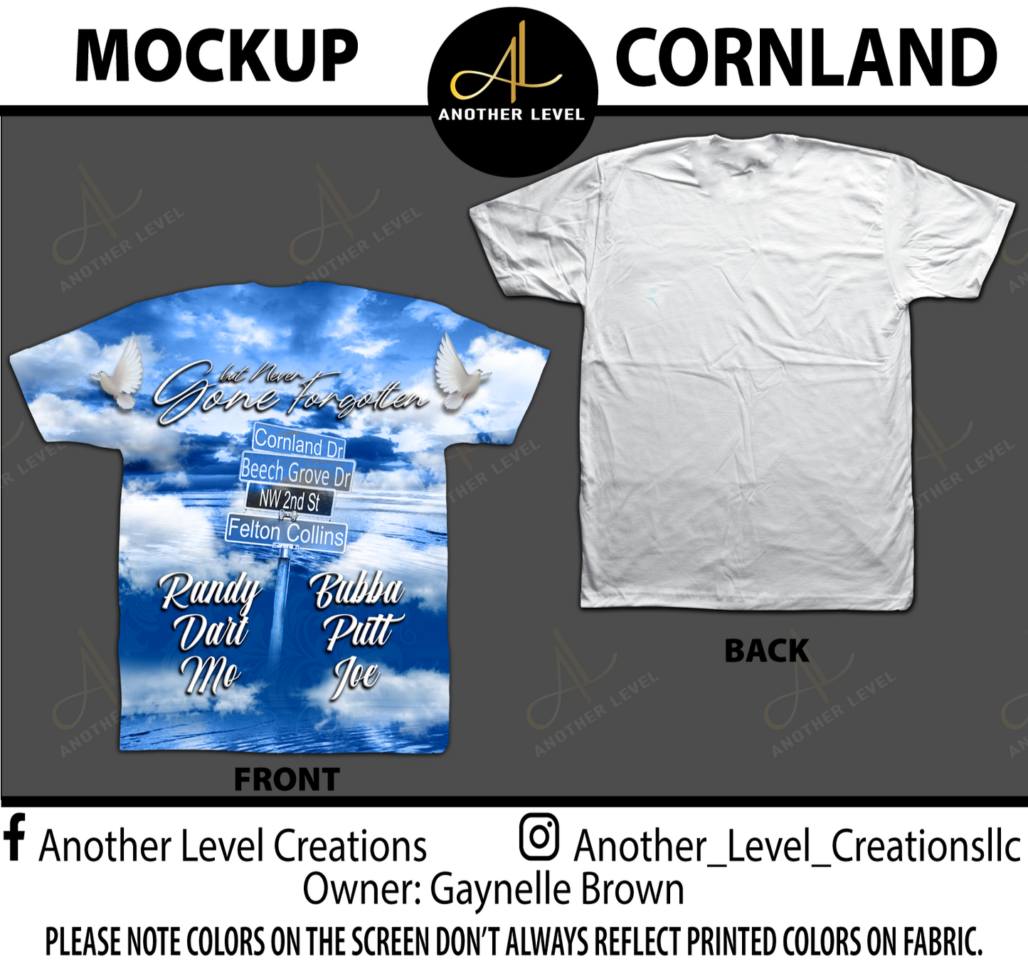 All Over Front Print Shirt - Cornland Memorial