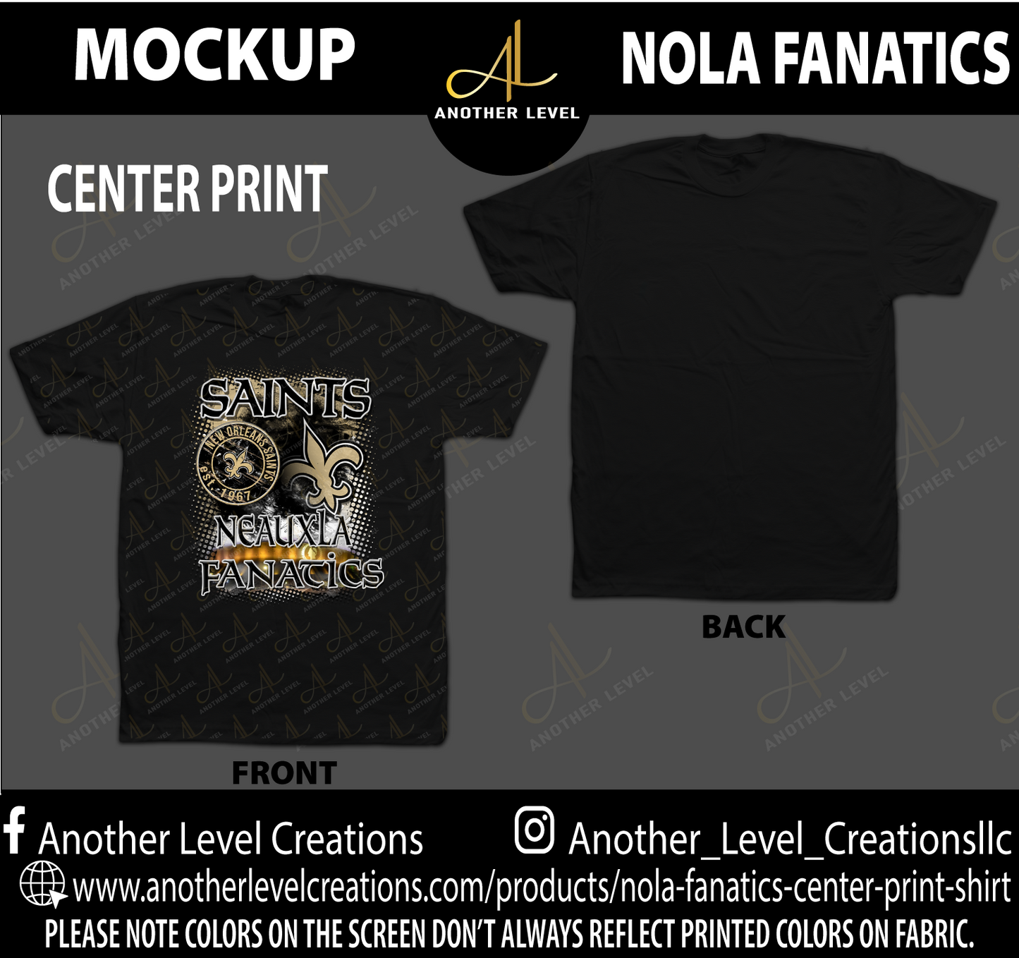 NEAUXLA Fanatics Center Print Shirt - Order Deadline September 18th