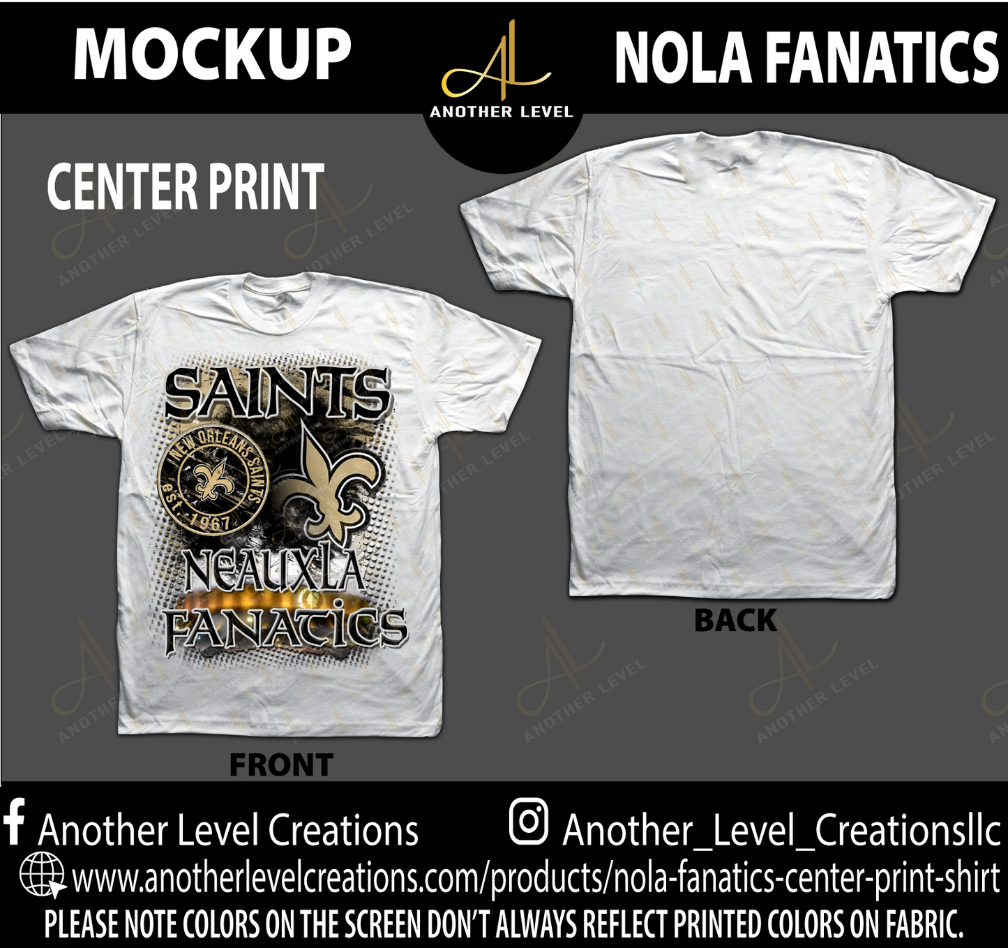 NEAUXLA Fanatics Center Print Shirt - Order Deadline September 18th