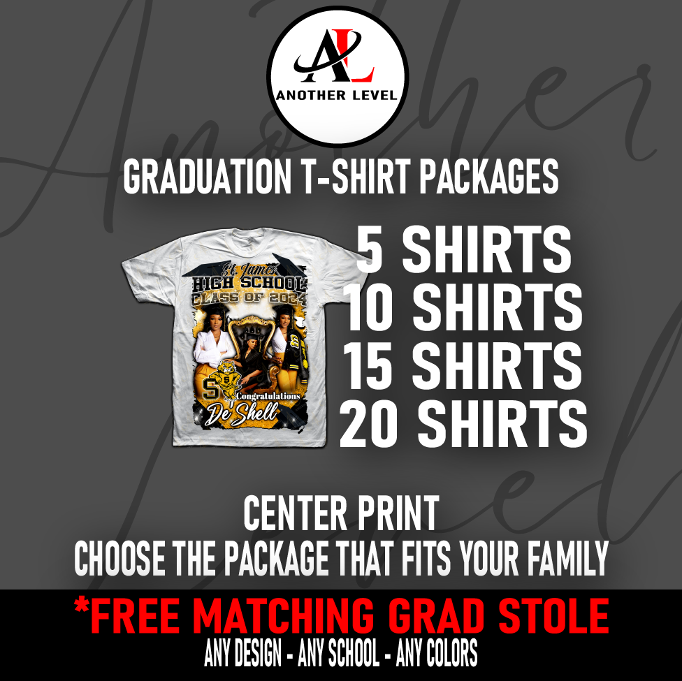 Graduation Center Print T-Shirt Package