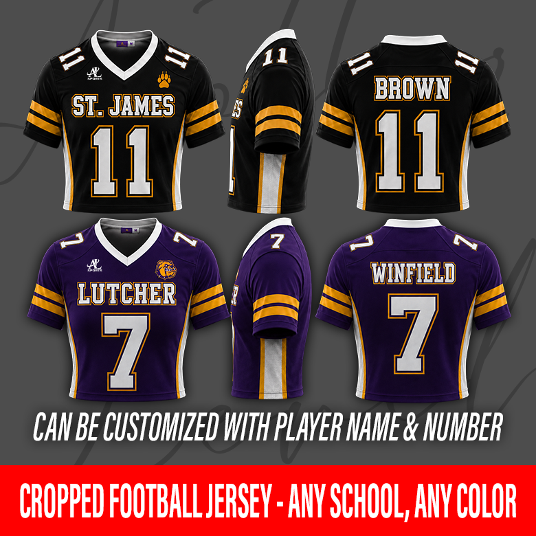 Women's Cropped Football Jersey – Any School, Any Color