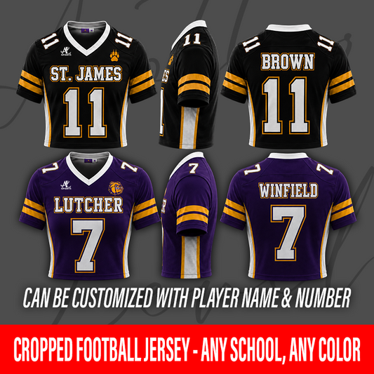 Women's Cropped Football Jersey – Any School, Any Color
