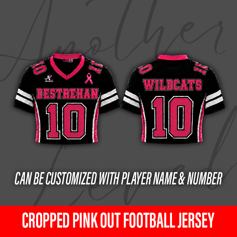 Women's Cropped Pink Out Football Jersey – Destrehan High School