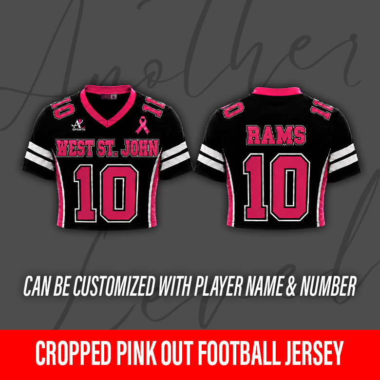 Women's Cropped Pink Out Football Jersey – West St. John High School