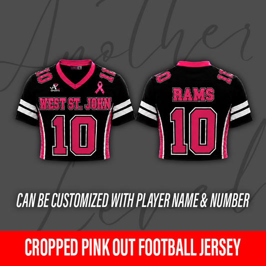 Women's Cropped Pink Out Football Jersey – West St. John High School