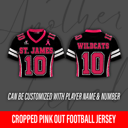 Women's Cropped Pink Out Football Jersey – St. James High School