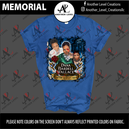 Cotton Royal Blue DTF Center Print Shirt - Dana