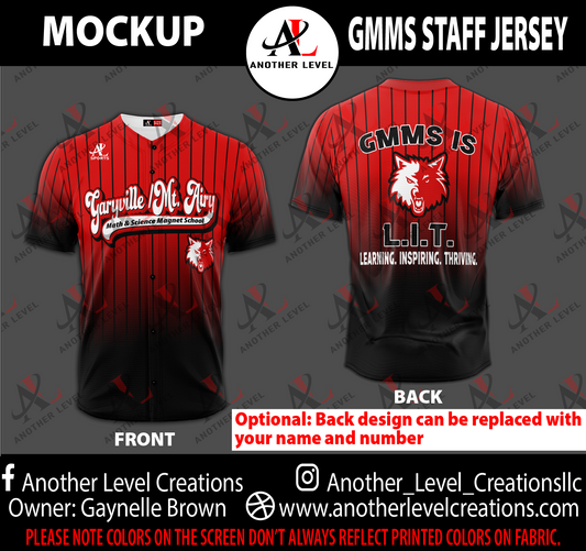 GMMS Baseball Jersey (Order Deadline Friday, April 24th) All jerseys will be delivered to GMMS