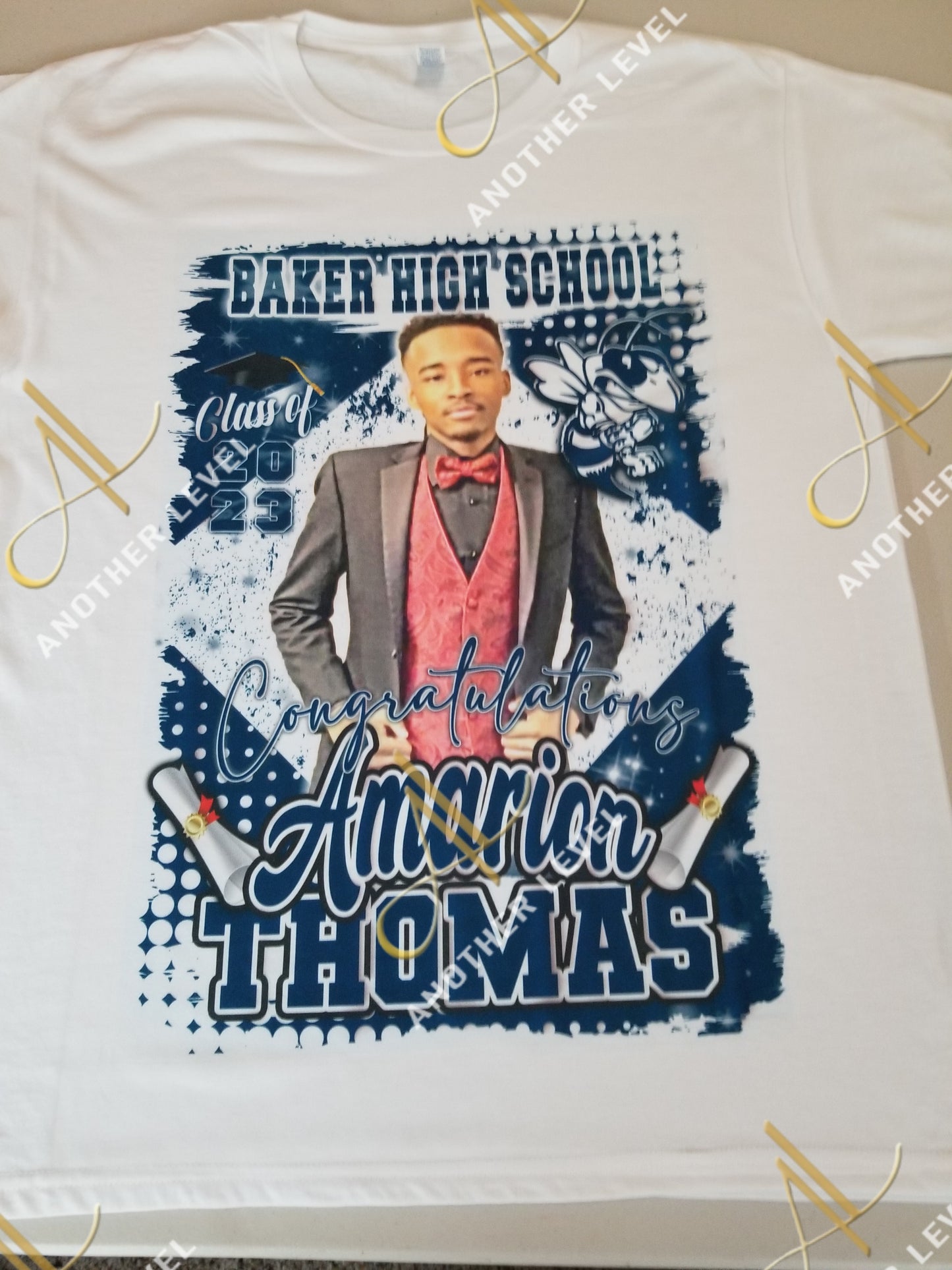 Graduation Center Print Shirt