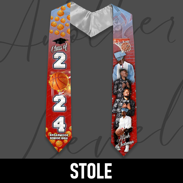 Graduation Stole -Basketball - Sports Design 2
