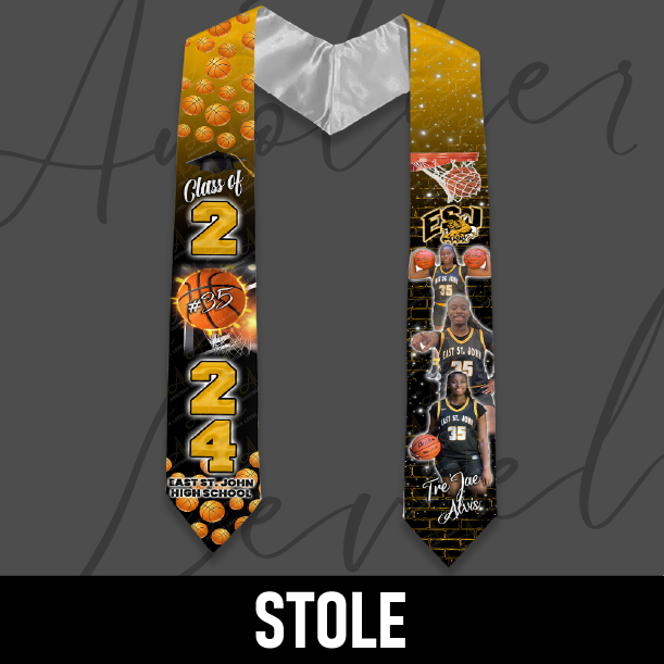 Graduation Stole -Basketball - Sports Design 2