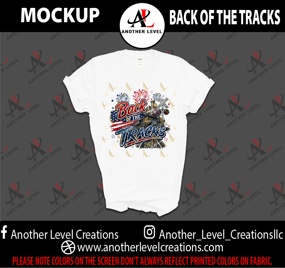 Sublimation 100% Polyester Shirt White - Back of The Tracks