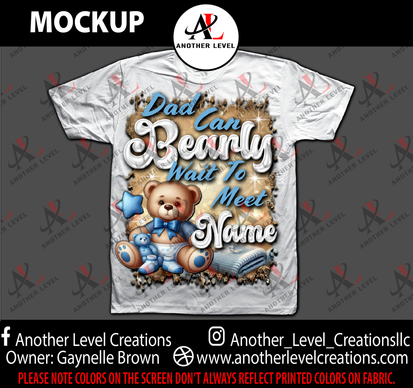 Baby Shower Center Print - We Can Bearly Wait