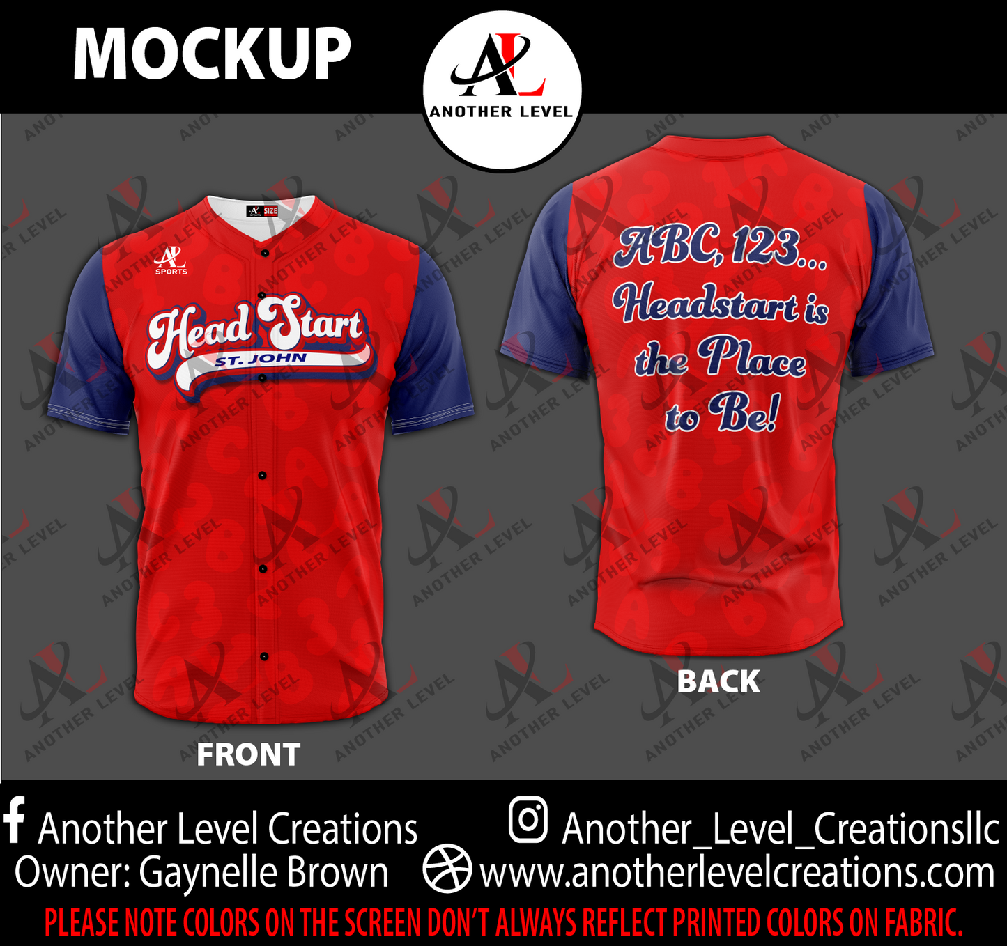 Head Start/Preschool Baseball Jersey (Deadline October 10th)