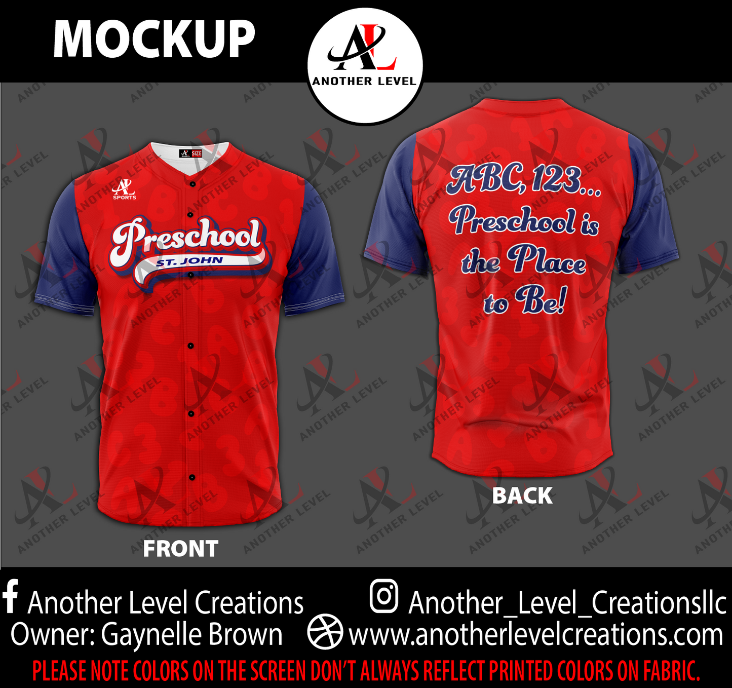 Head Start/Preschool Baseball Jersey (Deadline October 10th)